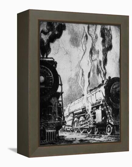 Running the Trains-Otto Kuhler-Framed Premier Image Canvas