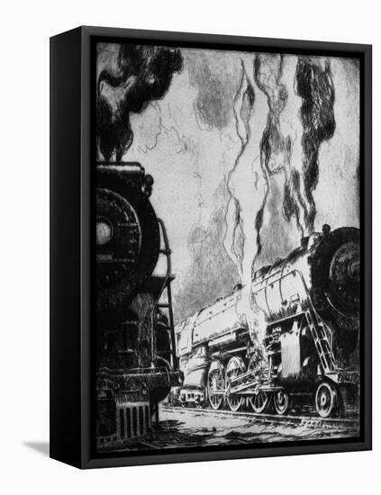 Running the Trains-Otto Kuhler-Framed Premier Image Canvas