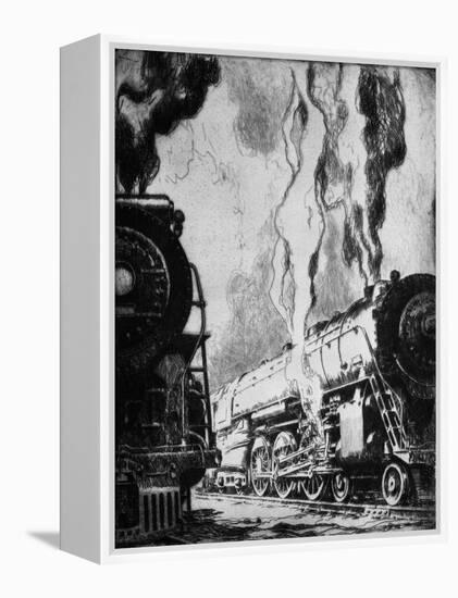 Running the Trains-Otto Kuhler-Framed Premier Image Canvas