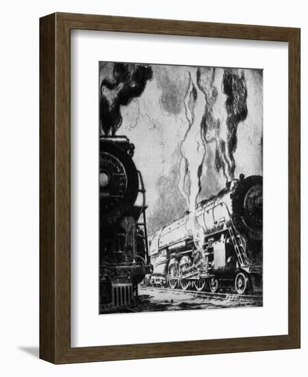 Running the Trains-Otto Kuhler-Framed Giclee Print