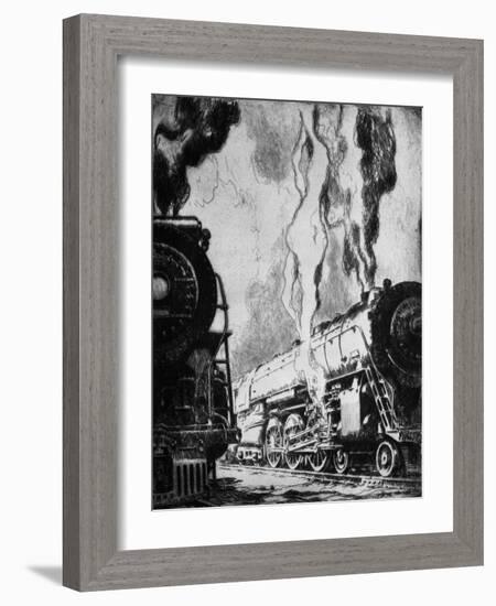 Running the Trains-Otto Kuhler-Framed Giclee Print