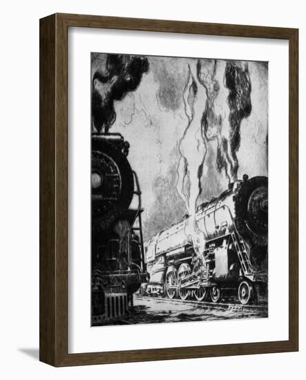 Running the Trains-Otto Kuhler-Framed Giclee Print