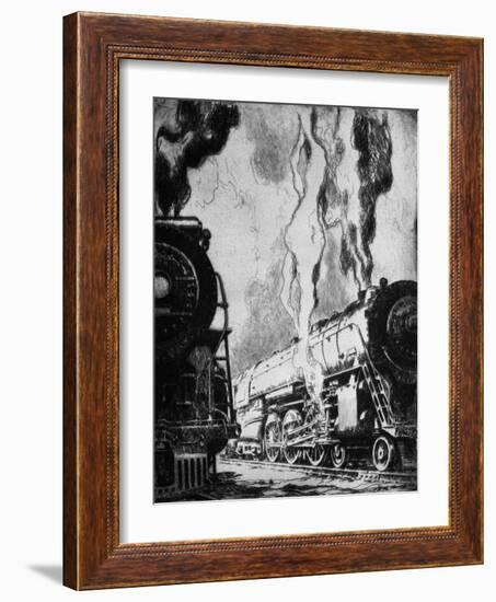 Running the Trains-Otto Kuhler-Framed Giclee Print