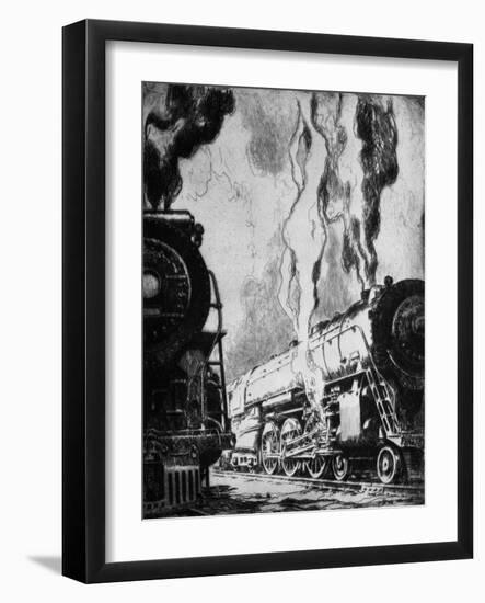 Running the Trains-Otto Kuhler-Framed Giclee Print