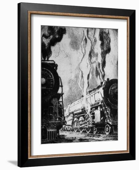 Running the Trains-Otto Kuhler-Framed Giclee Print