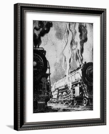 Running the Trains-Otto Kuhler-Framed Giclee Print