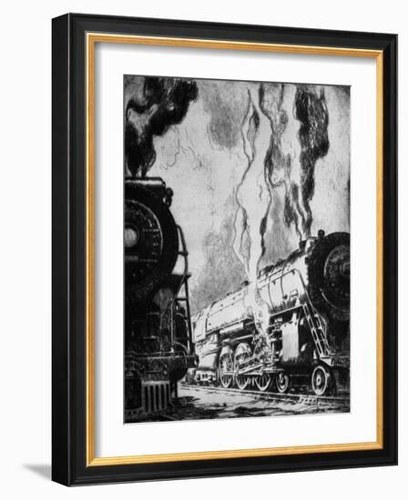 Running the Trains-Otto Kuhler-Framed Giclee Print