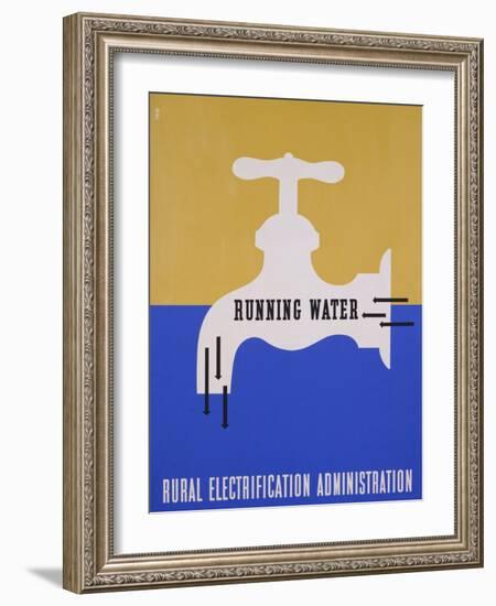 Running Water: Rural Electrification Administration-Lester Beall-Framed Photographic Print