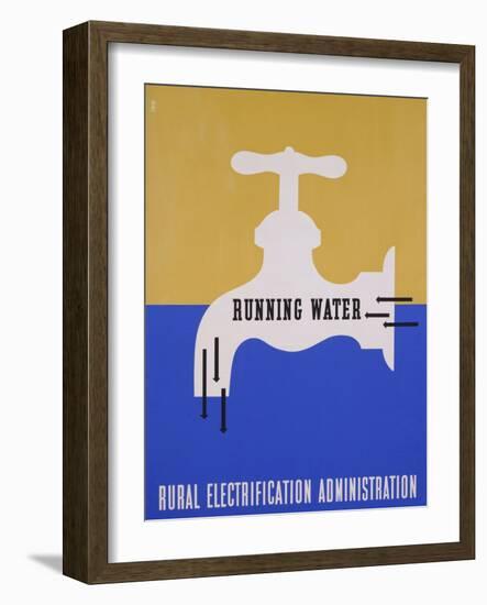 Running Water: Rural Electrification Administration-Lester Beall-Framed Photographic Print