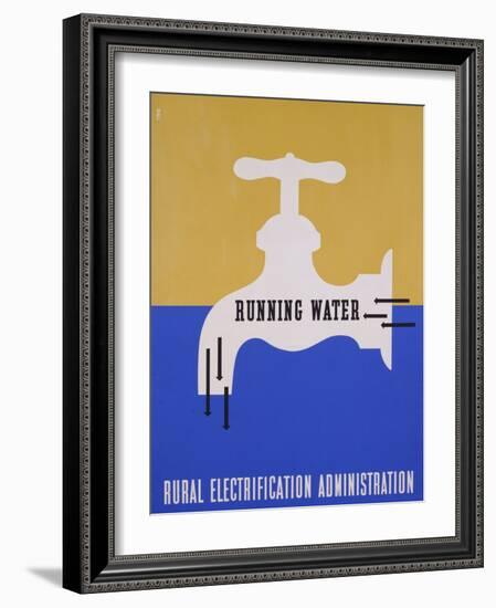 Running Water: Rural Electrification Administration-Lester Beall-Framed Photographic Print