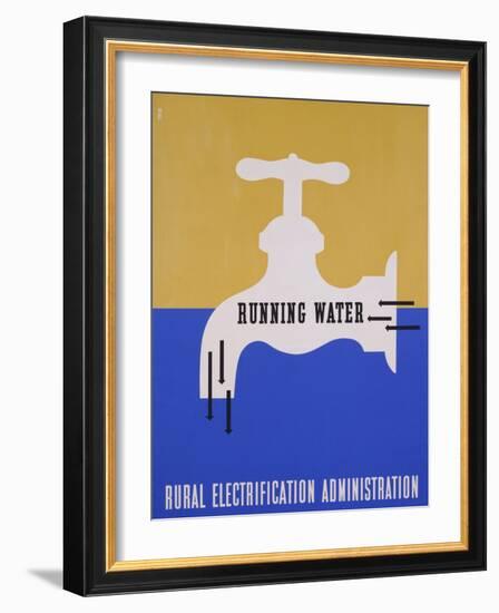 Running Water: Rural Electrification Administration-Lester Beall-Framed Photographic Print