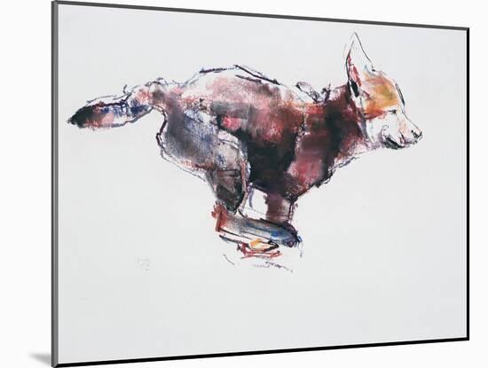 Running Wolf Pup-Mark Adlington-Mounted Giclee Print