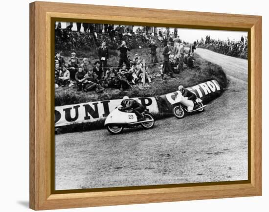 Rupert Hollaus on Bike Number 23, Carlo Ubbiali on Bike Number 7, 1954-null-Framed Premier Image Canvas