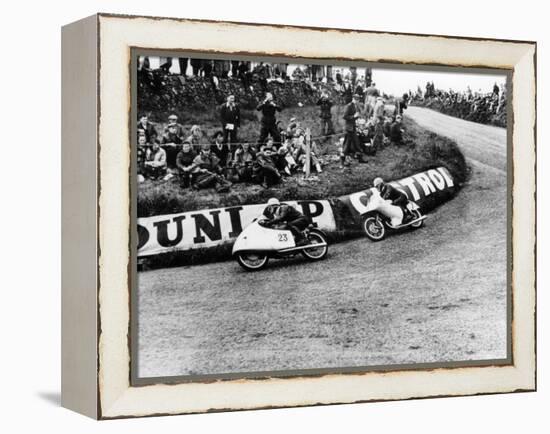 Rupert Hollaus on Bike Number 23, Carlo Ubbiali on Bike Number 7, 1954-null-Framed Premier Image Canvas