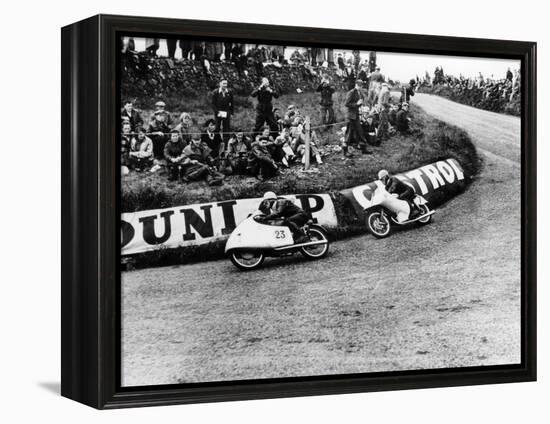 Rupert Hollaus on Bike Number 23, Carlo Ubbiali on Bike Number 7, 1954-null-Framed Premier Image Canvas
