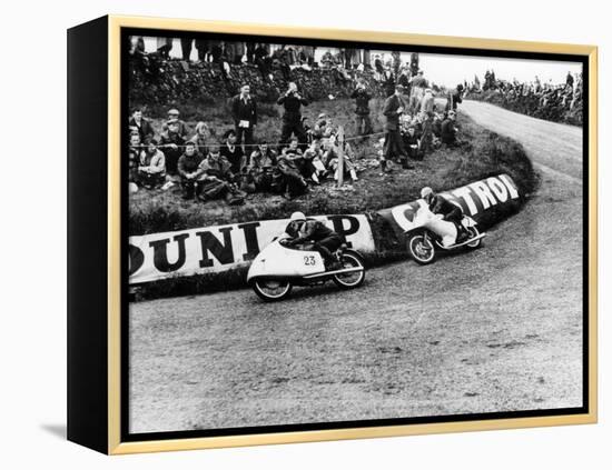 Rupert Hollaus on Bike Number 23, Carlo Ubbiali on Bike Number 7, 1954-null-Framed Premier Image Canvas