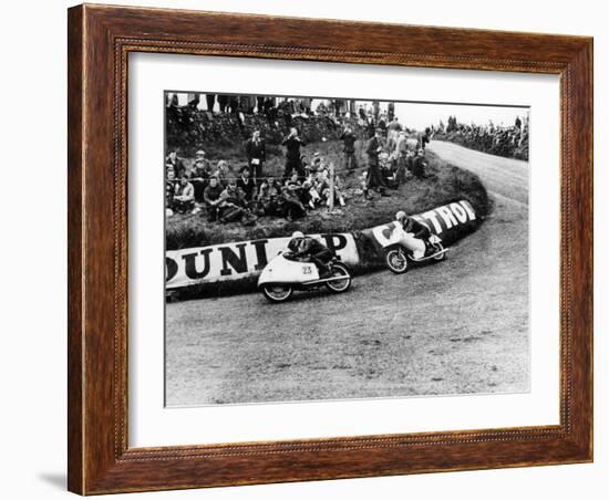 Rupert Hollaus on Bike Number 23, Carlo Ubbiali on Bike Number 7, 1954-null-Framed Photographic Print