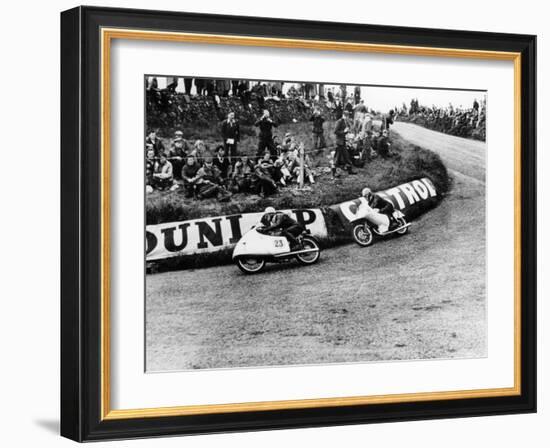 Rupert Hollaus on Bike Number 23, Carlo Ubbiali on Bike Number 7, 1954-null-Framed Photographic Print