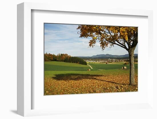 Rural Autumn Scene with Lauffen Village, Schwarzwald-Baar, Baden-Wurttemberg, Germany-Jochen Schlenker-Framed Photographic Print