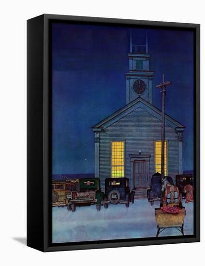 "Rural Church at Night," December 30, 1944-Mead Schaeffer-Framed Premier Image Canvas