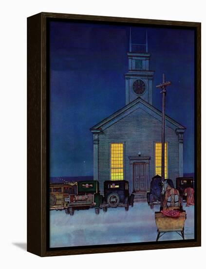 "Rural Church at Night," December 30, 1944-Mead Schaeffer-Framed Premier Image Canvas