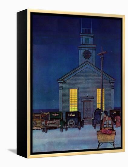 "Rural Church at Night," December 30, 1944-Mead Schaeffer-Framed Premier Image Canvas