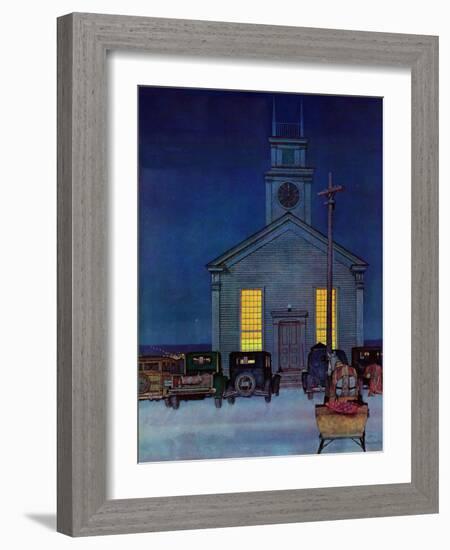 "Rural Church at Night," December 30, 1944-Mead Schaeffer-Framed Giclee Print