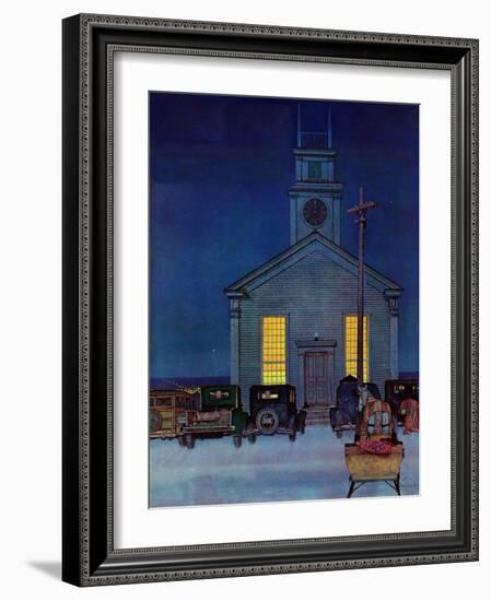 "Rural Church at Night," December 30, 1944-Mead Schaeffer-Framed Giclee Print