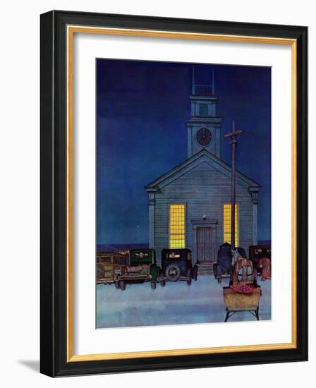 "Rural Church at Night," December 30, 1944-Mead Schaeffer-Framed Giclee Print