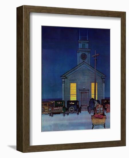 "Rural Church at Night," December 30, 1944-Mead Schaeffer-Framed Giclee Print