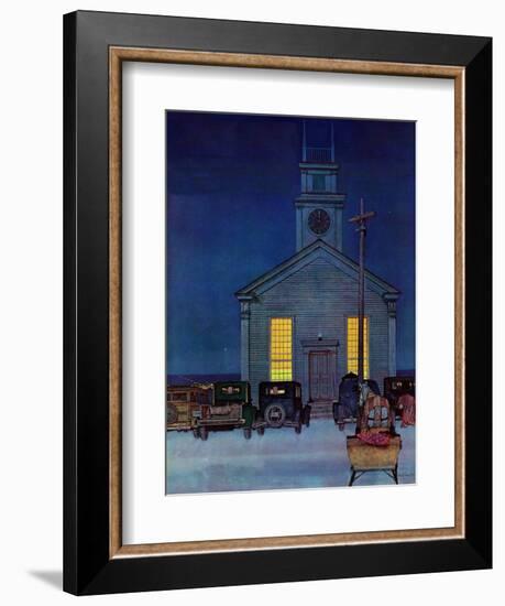 "Rural Church at Night," December 30, 1944-Mead Schaeffer-Framed Giclee Print