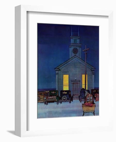 "Rural Church at Night," December 30, 1944-Mead Schaeffer-Framed Giclee Print