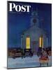 "Rural Church at Night," Saturday Evening Post Cover, December 30, 1944-Mead Schaeffer-Mounted Giclee Print