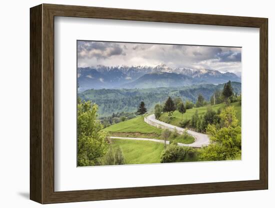 Rural Countryside and Carpathian Mountains Near Bran Castle at Pestera, Transylvania, Romania-Matthew Williams-Ellis-Framed Photographic Print