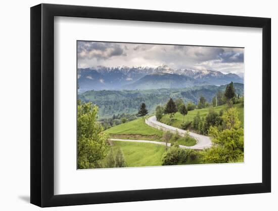 Rural Countryside and Carpathian Mountains Near Bran Castle at Pestera, Transylvania, Romania-Matthew Williams-Ellis-Framed Photographic Print