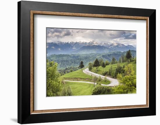 Rural Countryside and Carpathian Mountains Near Bran Castle at Pestera, Transylvania, Romania-Matthew Williams-Ellis-Framed Photographic Print