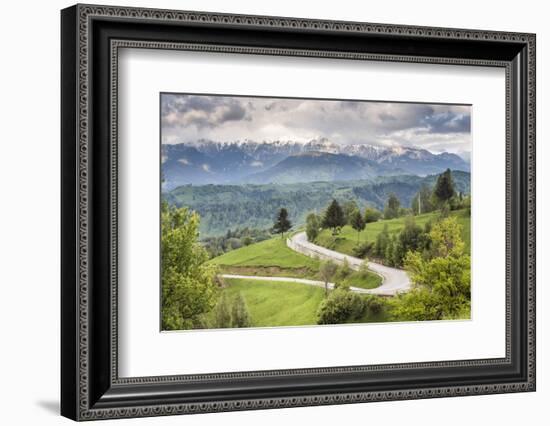 Rural Countryside and Carpathian Mountains Near Bran Castle at Pestera, Transylvania, Romania-Matthew Williams-Ellis-Framed Photographic Print