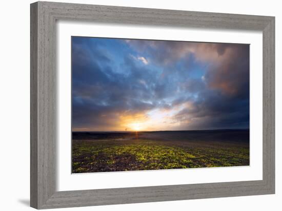 Rural Field at the Early Morning-Taras Lesiv-Framed Photographic Print