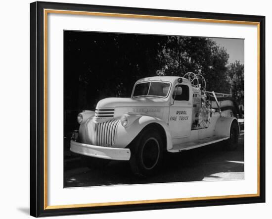 Rural Fire Truck in the Wheat Area of Nebraska-Ed Clark-Framed Photographic Print