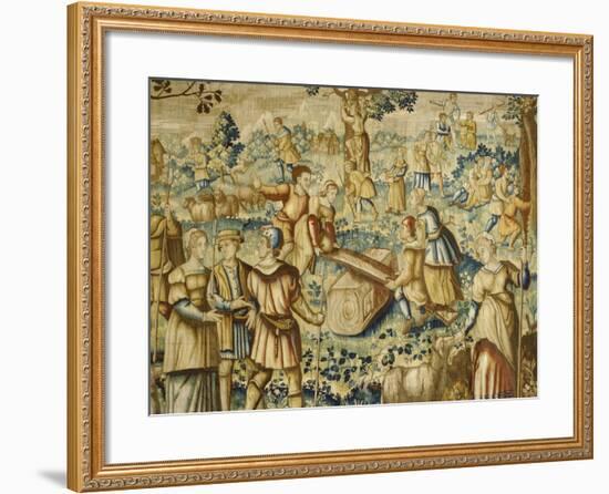 Rural Games, 16th Century Flemish Tapestry-null-Framed Giclee Print