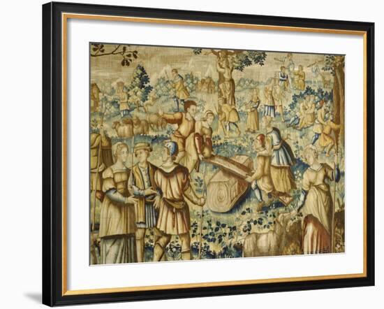 Rural Games, 16th Century Flemish Tapestry-null-Framed Giclee Print