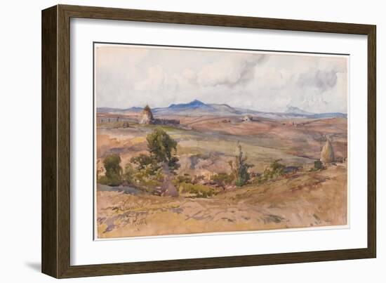 Rural Landscape (W/C on Paper)-Onorato Carlandi-Framed Giclee Print