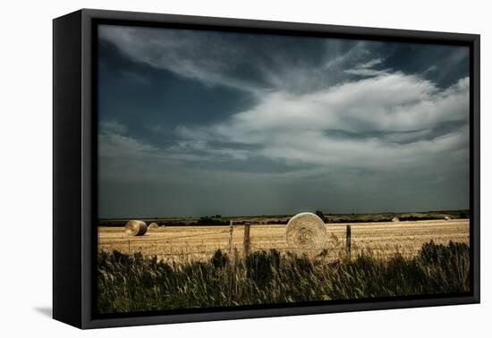 Rural Landscape with Dramatic Sky over Farmland-null-Framed Premier Image Canvas