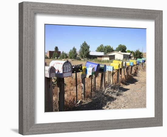 Rural Mailboxes, Galisteo, New Mexico, United States of America, North America-Wendy Connett-Framed Photographic Print