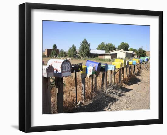 Rural Mailboxes, Galisteo, New Mexico, United States of America, North America-Wendy Connett-Framed Photographic Print