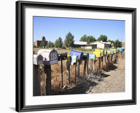 Rural Mailboxes, Galisteo, New Mexico, United States of America, North America-Wendy Connett-Framed Photographic Print