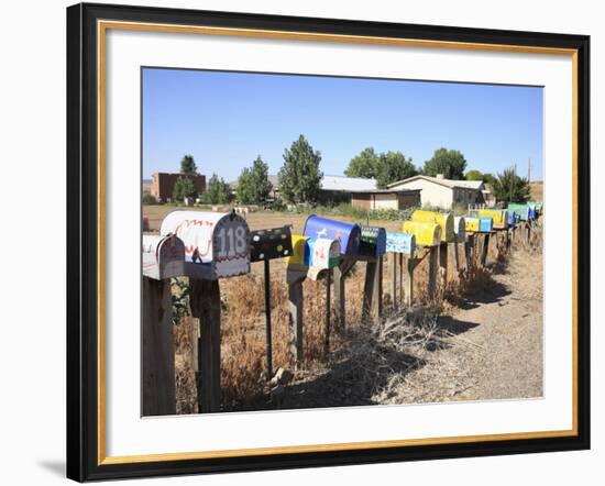 Rural Mailboxes, Galisteo, New Mexico, United States of America, North America-Wendy Connett-Framed Photographic Print