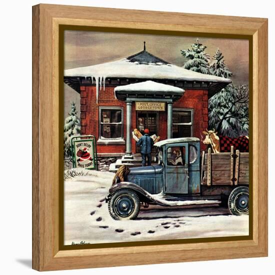 "Rural Post Office at Christmas," December 13, 1947-Stevan Dohanos-Framed Premier Image Canvas