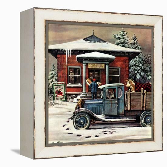 "Rural Post Office at Christmas," December 13, 1947-Stevan Dohanos-Framed Premier Image Canvas