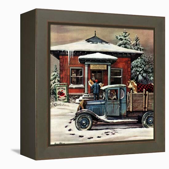 "Rural Post Office at Christmas," December 13, 1947-Stevan Dohanos-Framed Premier Image Canvas